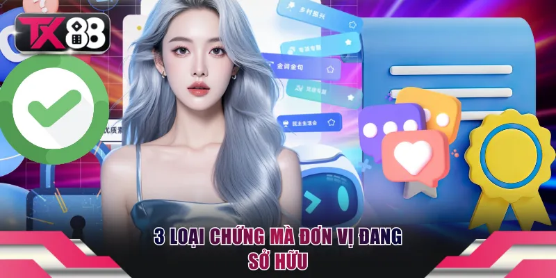 Giấy Phép TX88 - Chứng Nhận Sân Chơi Hợp Pháp, Uy Tín 3 3 loại chứng mà đơn vị đang sở hữu