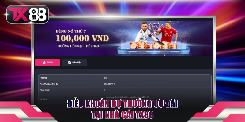Khuyến Mãi Thể Thao TX88 Hoàn Trả 100% Cho Vé Cược Thua 4 Điều khoản dự thưởng ưu đãi tại nhà cái TX88