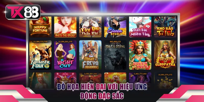 Kho Game Slots TX88 Cực Khủng - 2002 Siêu Phẩm Đang Chờ Đón 3 Đồ họa hiện đại với hiệu ứng động đặc sắc