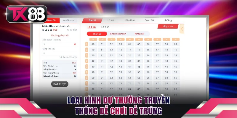 Xổ Số TX88 - Sảnh Cược Minh Bạch, Chốt Số Tốt Giờ Vàng 2 Loại hình dự thưởng truyền thống dễ chơi dễ trúng
