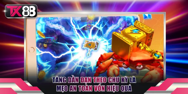 Thủ Thuật Bắn Cá TX88 - Kiến Thức Giúp Thu Tiền Khủng 3 Tăng dần đạn theo chu kỳ là mẹo an toàn vốn hiệu quả