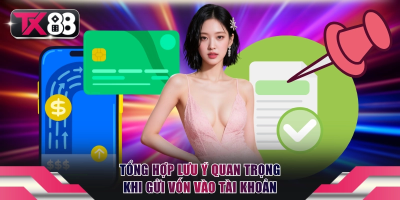 Hướng Dẫn Nạp Tiền TX88 Qua 3 Bước Và Quy Định Hạn Mức 3 Tổng hợp lưu ý quan trọng khi gửi vốn vào tài khoản